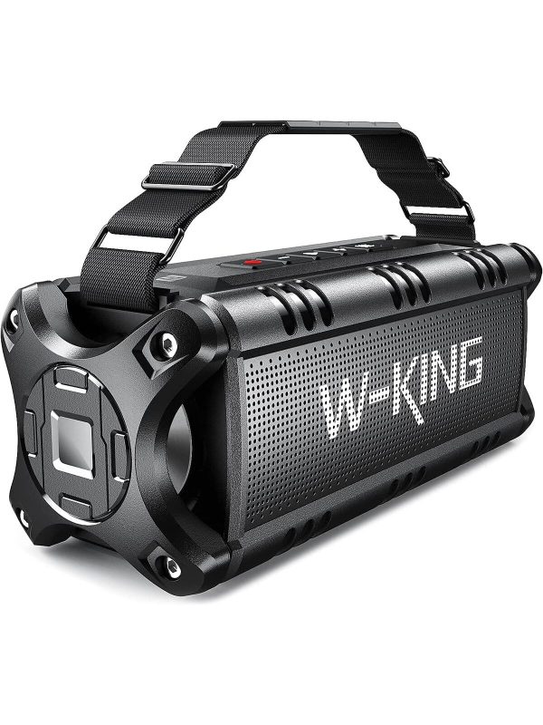 W-KING 50W Bluetooth Speaker, IPX6 Waterproof Loud Portable Speakers Bluetooth Wireless for Outdoor Indoor with Deep Bass/Bluetooth 5.0/Power Bank/40H Play/TF/AUX/NFC/EQ Black