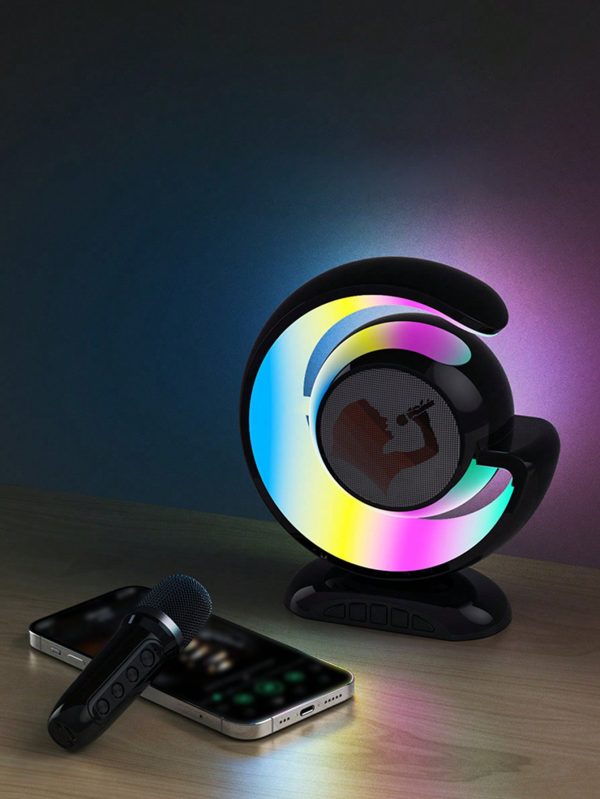 K song Audio Home Colorful Lighting Wireless Microphone Speaker All-in-one Black