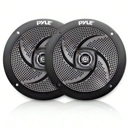 NUTRICHEF Pyle Waterproof Rated Marine Speakers, Low-Profile Slim Style Speaker Pair, 5.25''-Inch (180 Watt) Black