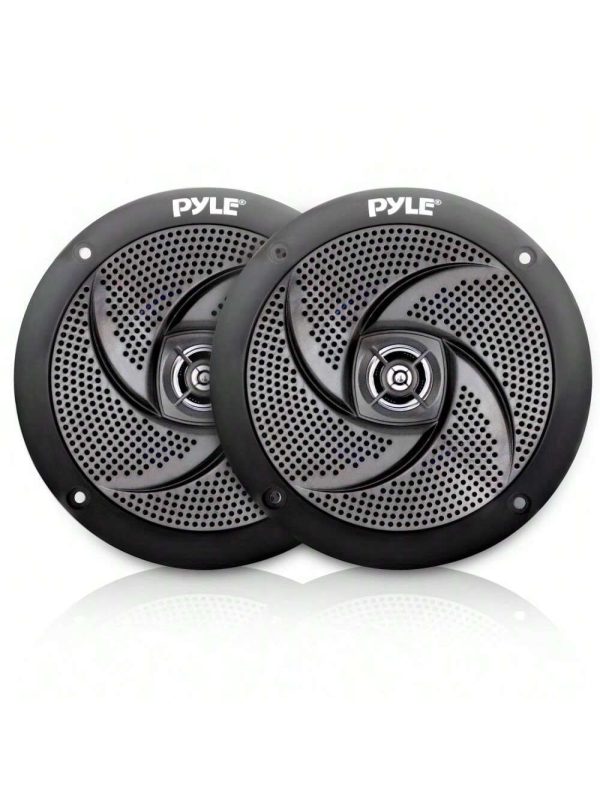 NUTRICHEF Pyle Waterproof Rated Marine Speakers, Low-Profile Slim Style Speaker Pair, 5.25''-Inch (180 Watt) Black