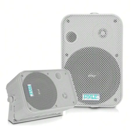 NUTRICHEF Pyle 6.5" Indoor/Outdoor Waterproof Speakers (White) White