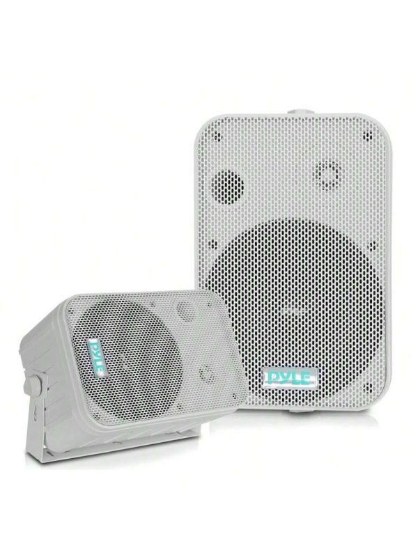 NUTRICHEF Pyle 6.5" Indoor/Outdoor Waterproof Speakers (White) White