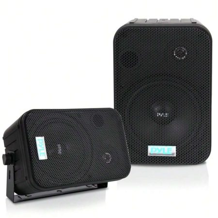 NUTRICHEF Pyle 6.5'' Indoor/Outdoor Waterproof Speakers (Black) Black