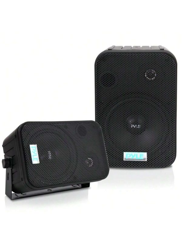 NUTRICHEF Pyle 6.5'' Indoor/Outdoor Waterproof Speakers (Black) Black