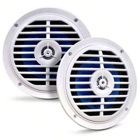 NUTRICHEF Pyle 5 1/4'' Dual Cone Waterproof Stereo Speaker System White