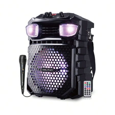 Dolphin SP-811RBT 8" Party Speaker With Lights Black