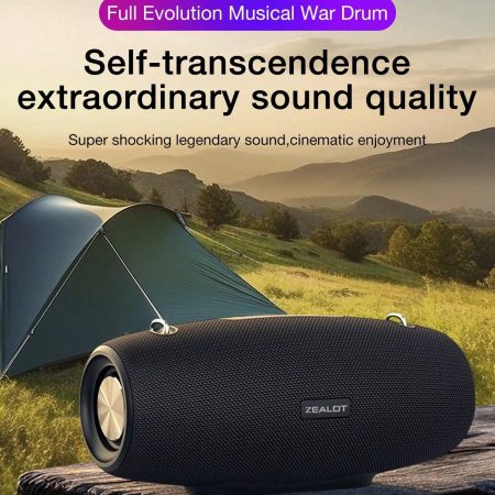 Wireless Speakers, ZEALOT 60W Portable Wireless Speakers Loud With BassUp Technology, IPX6 Waterproof Outdoor Speaker With 14,400MAh Big Battery, 40H Playtime, EQ,Stereo, Party, Beach Wireless Speaker Multicolor