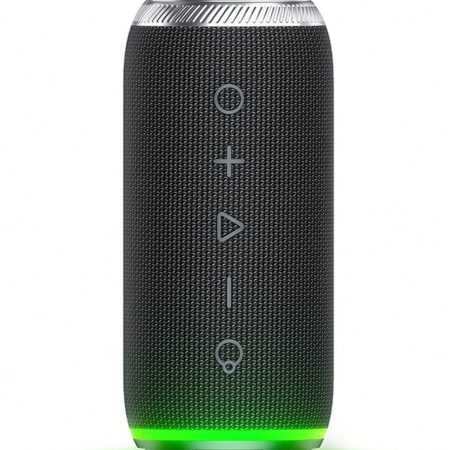 Wireless Speaker With RGB Ambient Light, Subwoofer, For Living Room, Bedroom, Kitchen, Bathroom, Gym, Study Room, Dance Studio, Portable Wireless Home Speaker, Up To 10 Hours Playtime, High Volume For Square Dancing Outdoor, Suitable For Home, Travel, Camping, Party, Beach Silver Black