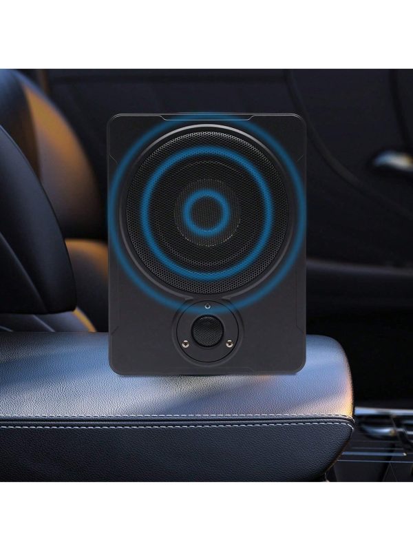 SHZICMY Car Enclosed Subwoofer Systems, 8'' 600W Alloy Under-Seat Car Subwoofer Powered Stereo Bass Audio Amplifier Speaker Slim Enclosure Sub Black