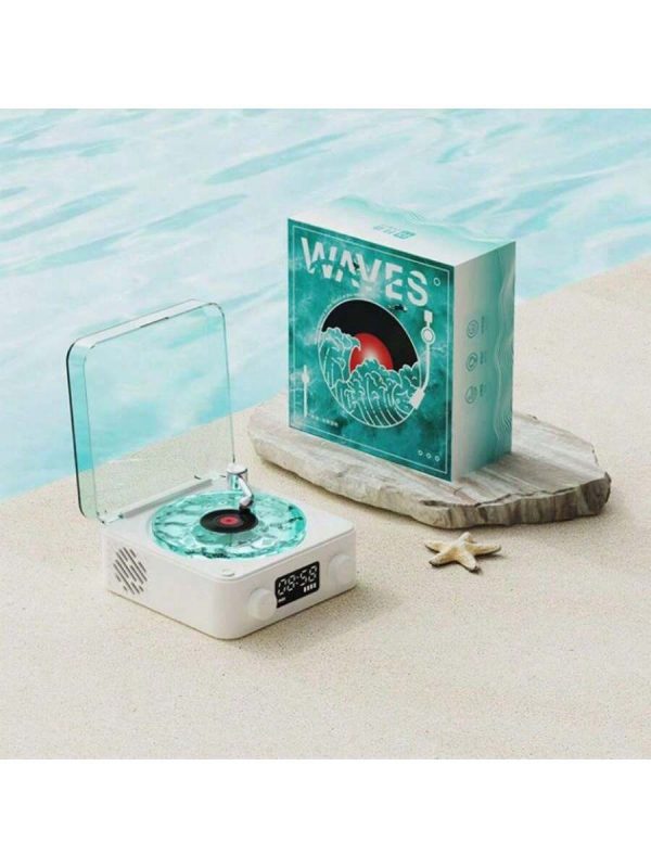 Water Wave Pattern Wireless Speaker, Sleep White Noise Sound Machine, Soothing Natural Sounds, Sleeping Aid With Noise Reduction, Bluetooth Timer And Volume Control Feature, Compact And Portable, Ideal For Sleep, Relaxation, Home, Office, And Travel Blue