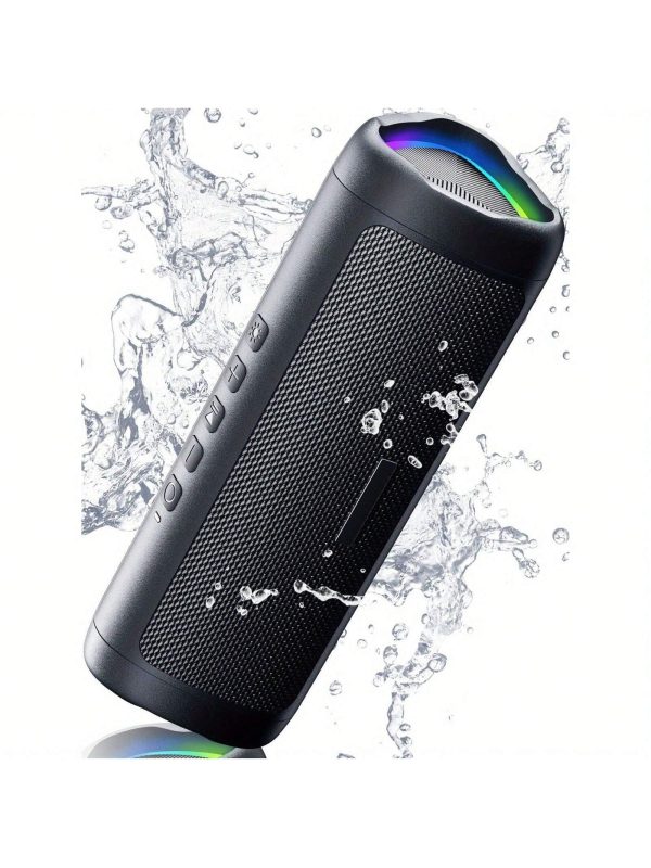 Bluetooth Speaker With HD Sound, Portable Wireless, IPX5 Waterproof, Up To 24H Playtime, TWS Pairing, BT5.3, For Home/Party/Outdoor/Beach, Electronic Gadgets, Birthday Gift (Black) Black