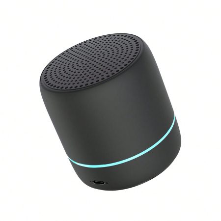 Lithium battery LED breathing light portable mini wireless speaker Black