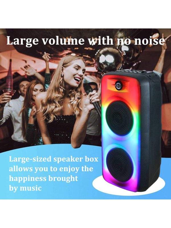 Dual 4-Inch Wireless Speakers, Square Wireless Speakers, Wireless Handheld Speakers, Desktop Speakers, Long Time Playback, Home Party Speakers, RGB Streamer Effect Speakers, Adjustable Breath Lights, Music Parties, Support USB/AUX/TF/FM, Support TWS Black